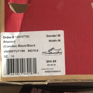 Brand New Black Van Shoes